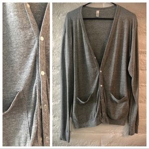 American Apparel 50/25/25 Heather Cardigan L